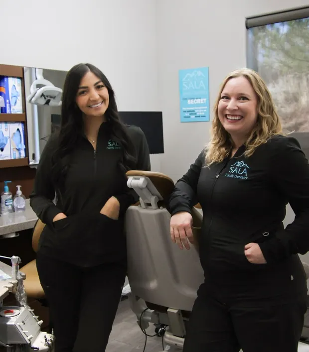 Two of the team in one of the treatment rooms.